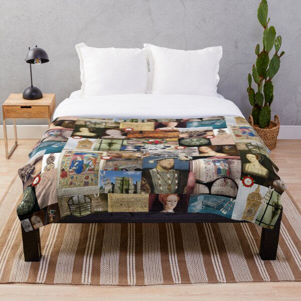 Anne Boleyn Collage Throw Blanket