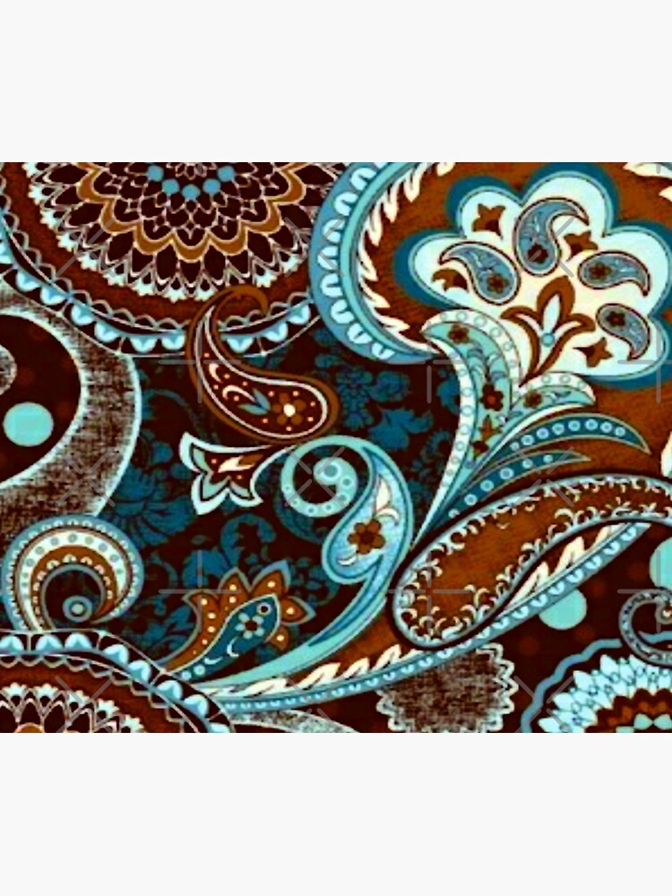 Turquoise Brown Vintage Paisley by GersonRamos
