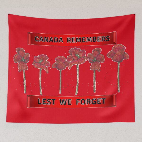 Item preview, Canada Remembers Lest We Forget Hand Drawn Poppy Line Drawing Canadian Remembrance Day designed and sold by H3designs.
