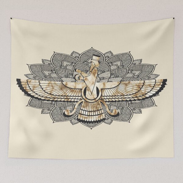 Item preview, Zoroastrian - Zaroaster - Farohar - Farvahar - beige stone designed and sold by hasbeenz.