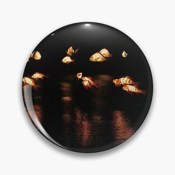 Item preview, Fish Lanterns in Coull's Inlet Mallacoota at night square print designed and sold by Colin Dixon.