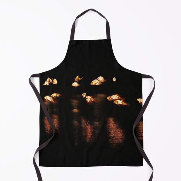 Item preview, Fish Lanterns in Coull's Inlet Mallacoota at night square print designed and sold by Colin Dixon.