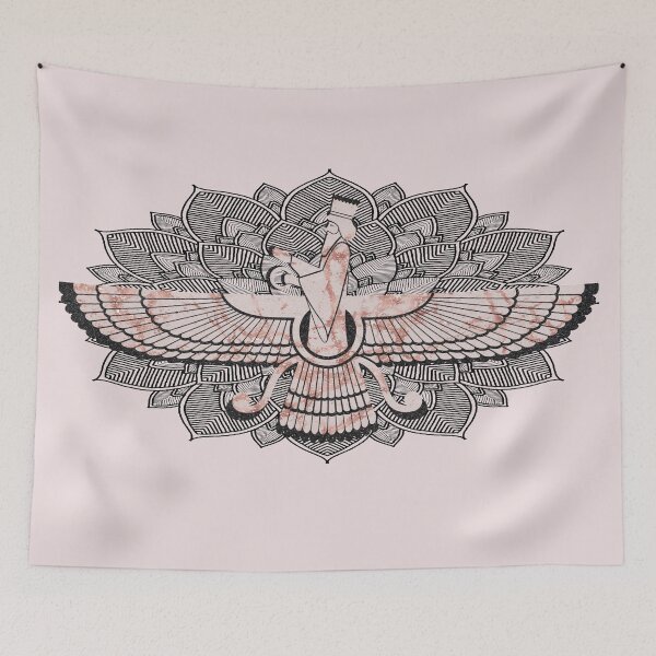 Item preview, Zoroastrian - Zaroaster - Farohar - Farvahar - rose stone designed and sold by hasbeenz.