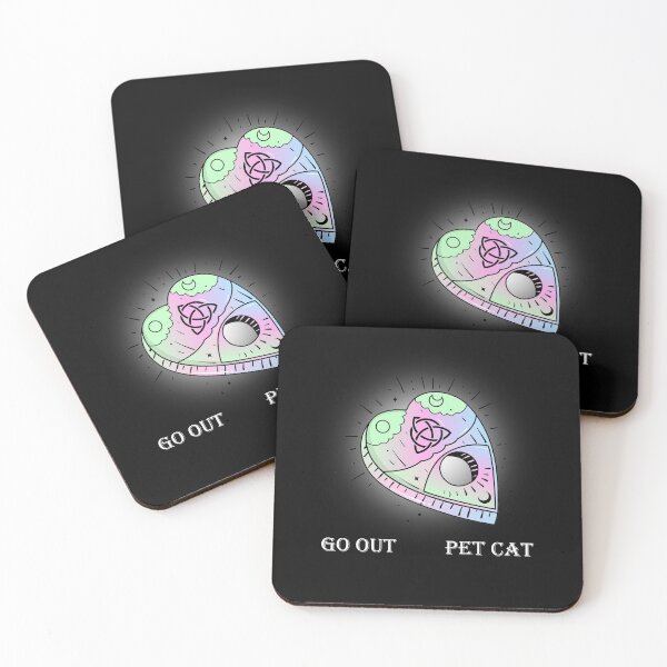 Item preview, Cute Pastel Goth Ouija Planchette - Pet Cat White Text designed and sold by SpookyCupcake.