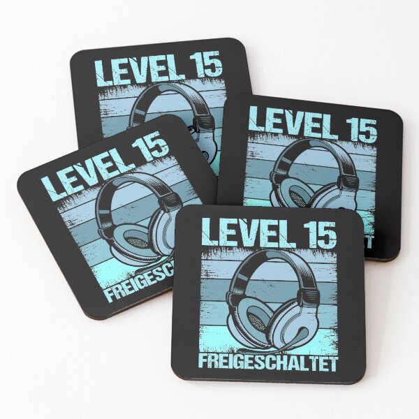 Artikelvorschau, Gamer Level 15 Geburtstag Headset Kopfhörer retro design entworfen und verkauft von brunsch-print.