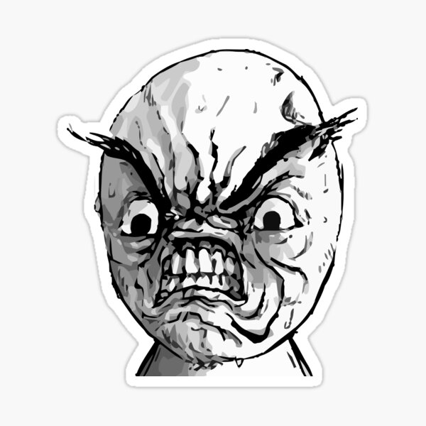 Comic Rage Scared Face Drawing Stencil (536) – Stencilville