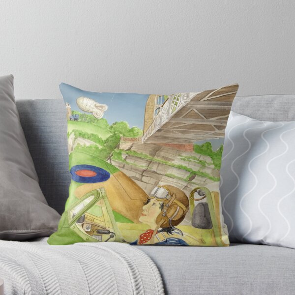 Item preview, Ann Wood-Kelly flies a Spitfire under the Clifton Suspension Bridge designed and sold by Dru Marland.
