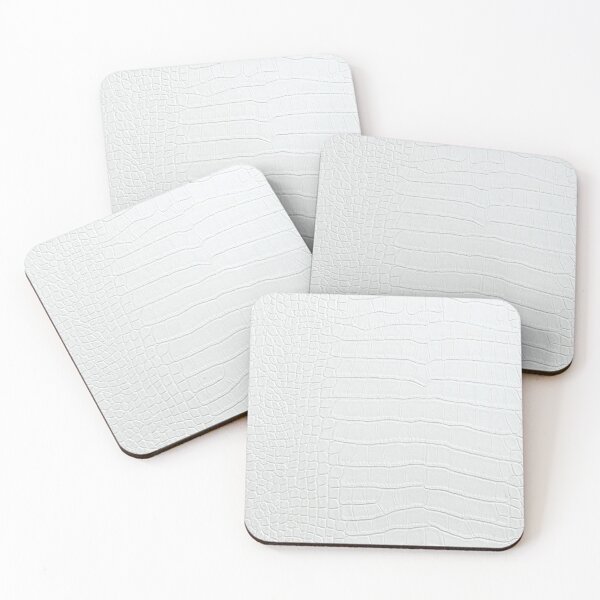 White Crocodile Skin Print Coasters (Set of 4)