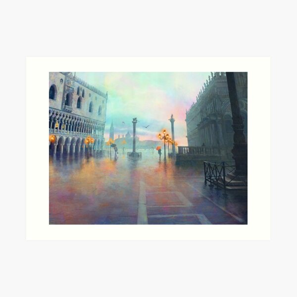 Rainy Evening in Venice Art Print