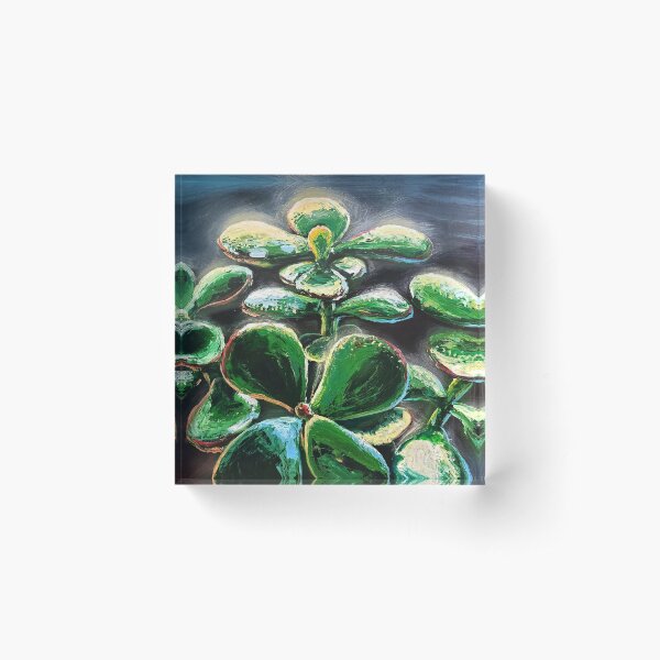 Item preview, Jade Plant Palette Knife Painting designed and sold by Daniel Swain Creations.