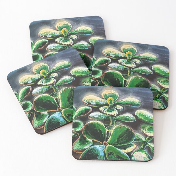 Aperçu de l'œuvre Peinture de couteau à palette de plante de jade créée et vendue par Daniel Swain Creations.