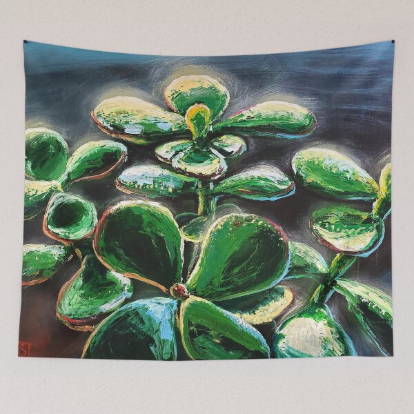 Item preview, Jade Plant Palette Knife Painting designed and sold by Daniel Swain Creations.