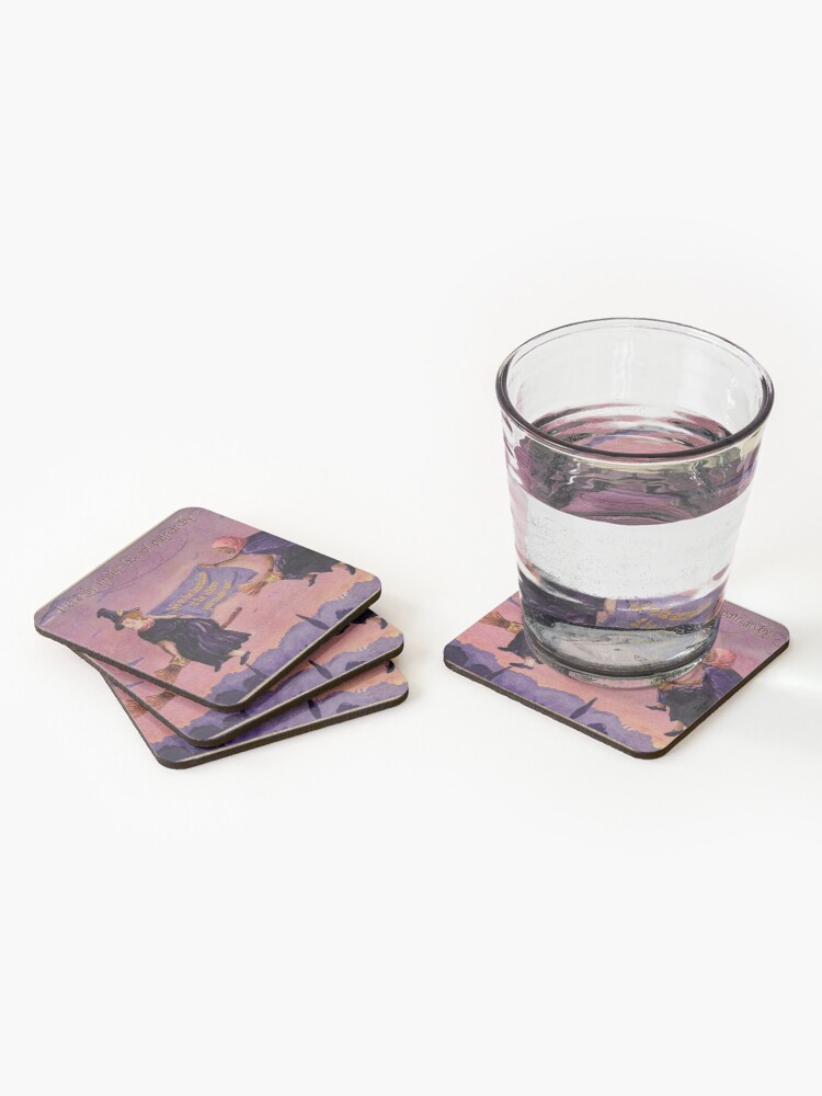Thumbnail 2 of 5, Coasters (Set of 4), Let's fly in the face of Patriarchy - Witches & Feminism designed and sold by EchoppeDeLoki.