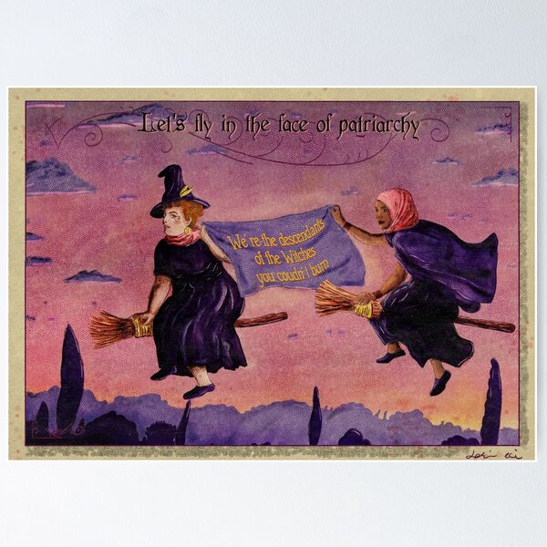 Item preview, Let's fly in the face of Patriarchy - Witches & Feminism designed and sold by Loki Propagandart.