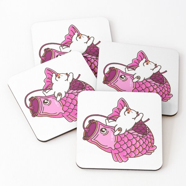 Item preview, Cat and Pink Koinobori designed and sold by Kimprut.