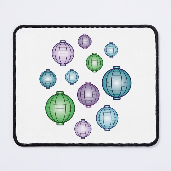 Item preview, Lanterns | Mid Autumn Festival | Green Purple Blue | White designed and sold by Wintre2.