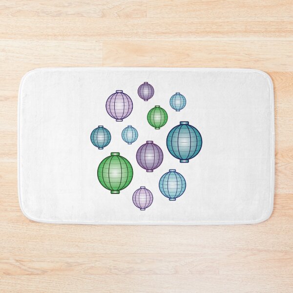 Item preview, Lanterns | Mid Autumn Festival | Green Purple Blue | White designed and sold by Wintre2.
