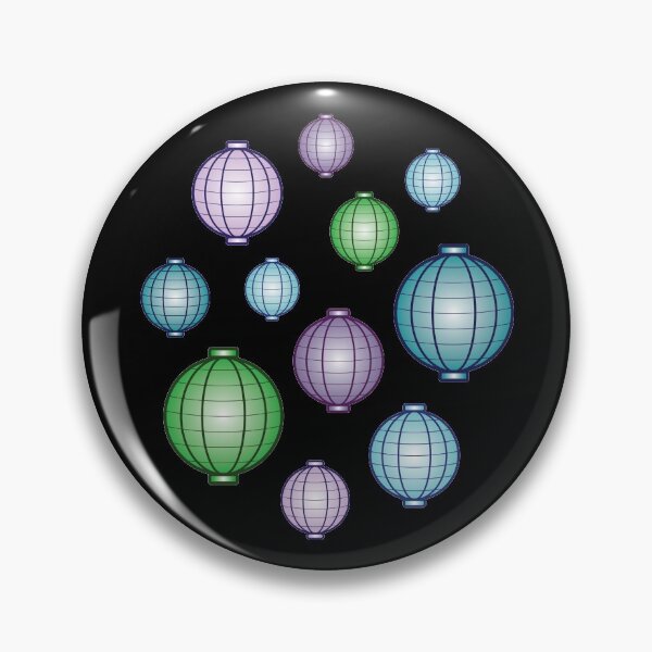 Item preview, Lanterns | Mid Autumn Festival | Green Purple Blue | Black designed and sold by Wintre2.
