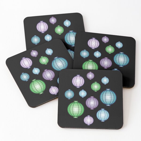 Item preview, Lanterns | Mid Autumn Festival | Green Purple Blue | Black designed and sold by Wintre2.