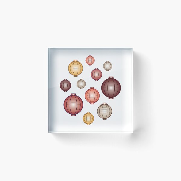 Item preview, Lanterns | Mid Autumn Festival | Maroon Orange Gray | White designed and sold by Wintre2.
