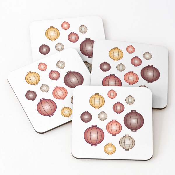 Item preview, Lanterns | Mid Autumn Festival | Maroon Orange Gray | White designed and sold by Wintre2.