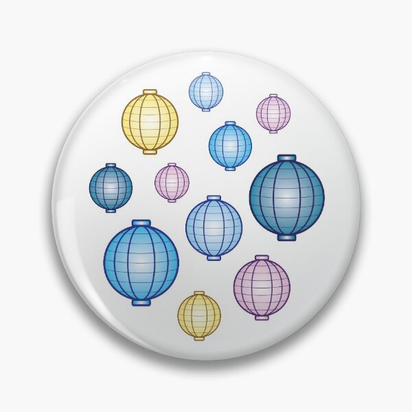 Item preview, Lanterns | Mid Autumn Festival | Blue Yellow Pink | White designed and sold by Wintre2.