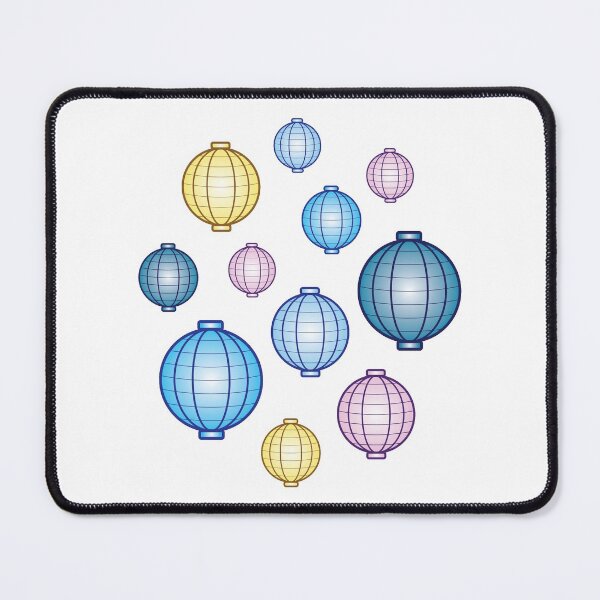 Item preview, Lanterns | Mid Autumn Festival | Blue Yellow Pink | White designed and sold by Wintre2.