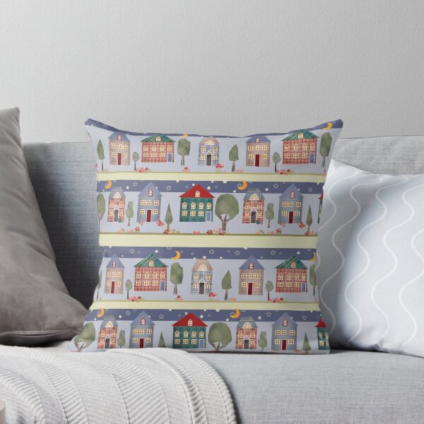 Item preview, Kids patchwork seamless pattern with houses and trees designed and sold by fuzzyfox.