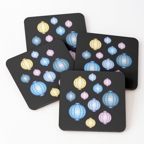 Item preview, Lanterns | Mid Autumn Festival | Blue Yellow Pink | Black designed and sold by Wintre2.