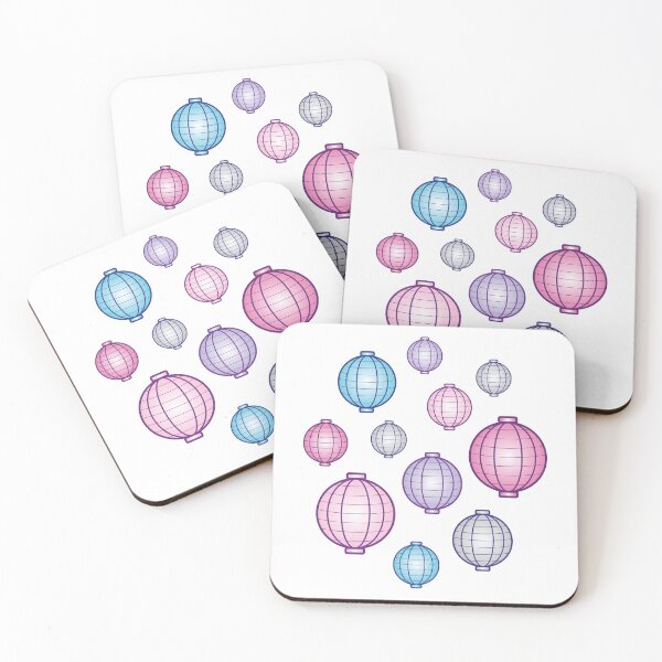 Item preview, Lanterns | Mid Autumn Festival | Blue Pink Purple | White designed and sold by Wintre2.
