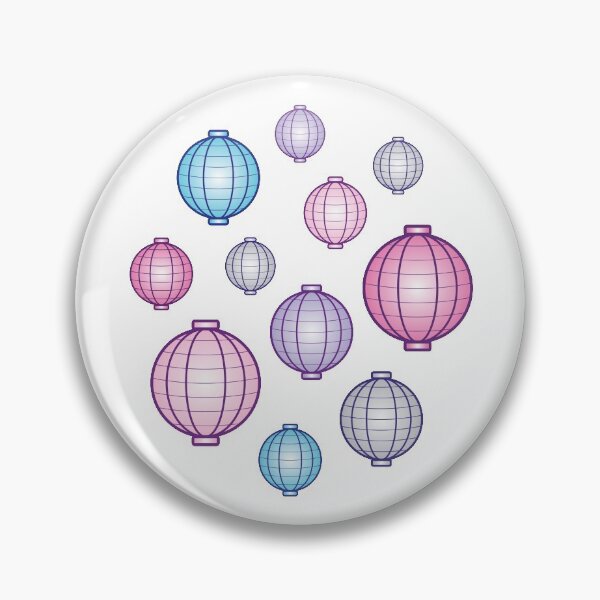 Item preview, Lanterns | Mid Autumn Festival | Blue Pink Purple | White designed and sold by Wintre2.
