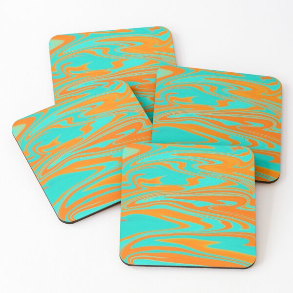 Item preview, Turquoise orange swirl designed and sold by DaisyLemon.