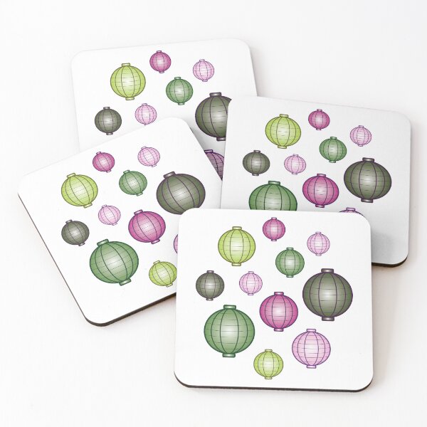 Item preview, Lanterns | Mid Autumn Festival | Pink Green | White designed and sold by Wintre2.