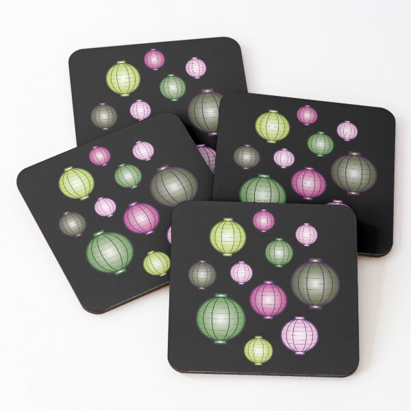 Item preview, Lanterns | Mid Autumn Festival | Pink Green | Black designed and sold by Wintre2.