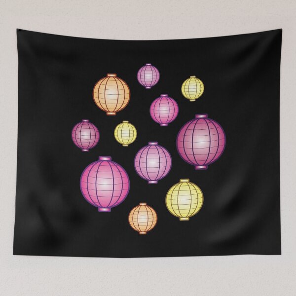 Item preview, Lanterns | Mid Autumn Festival | Pink Orange Yellow | Black designed and sold by Wintre2.