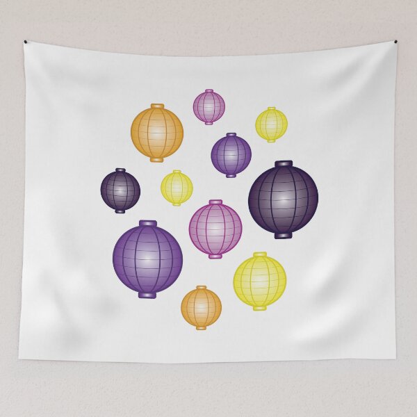Item preview, Lanterns | Mid Autumn Festival | Purple Orange Yellow | White designed and sold by Wintre2.