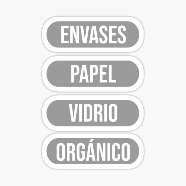 recycle-stickers-gray-words-spanish-sticker-for-sale-by