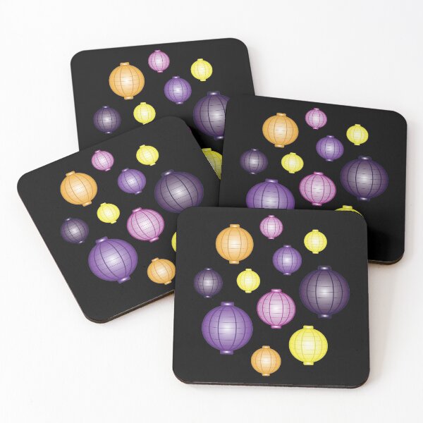 Item preview, Lanterns | Mid Autumn Festival | Purple Orange Yellow | Black designed and sold by Wintre2.