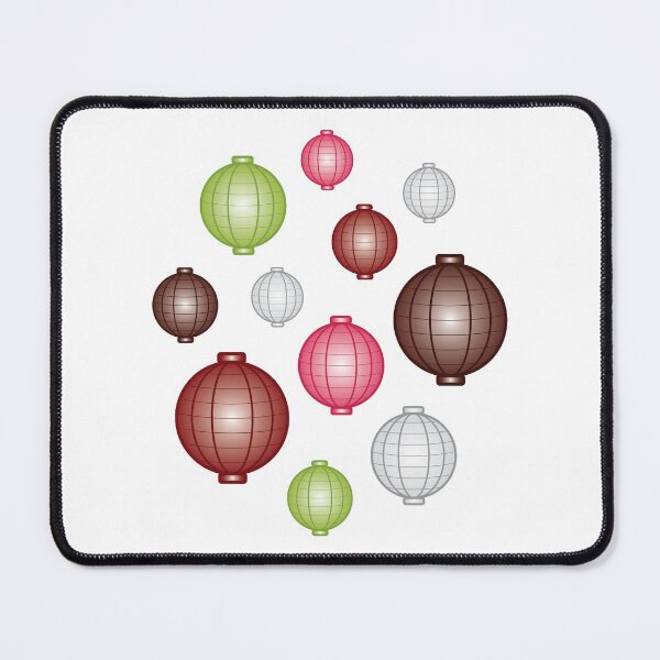 Item preview, Lanterns | Mid Autumn Festival | Maroon Pink Green | White designed and sold by Wintre2.