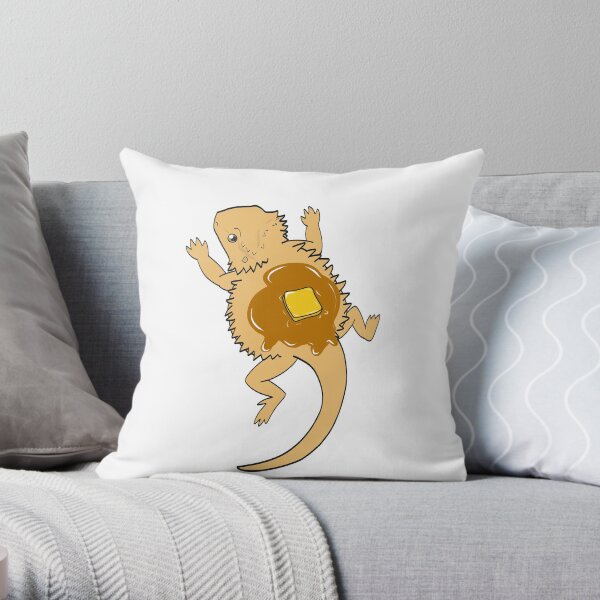Pancake beardie Throw Pillow
