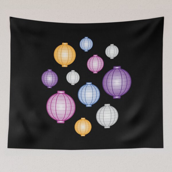 Item preview, Lanterns | Mid Autumn Festival | Purple Blue Orange | Black designed and sold by Wintre2.