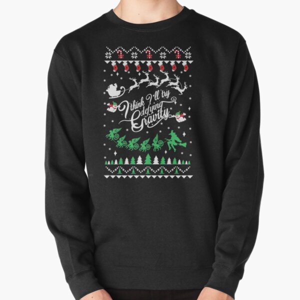 Ugly Xmas Sweater for Boys Girls Kids Youth Black Dog Christmas Tree Sweatshirt