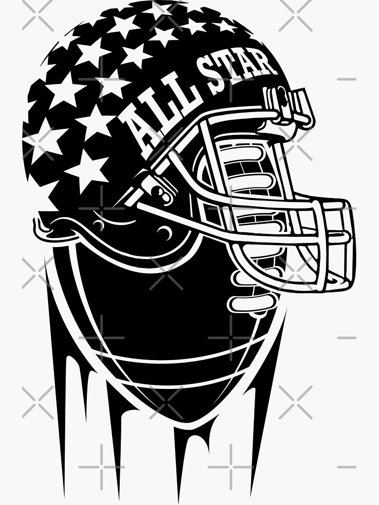American Football Allstar Helmet Sticker for Sale by lu2k