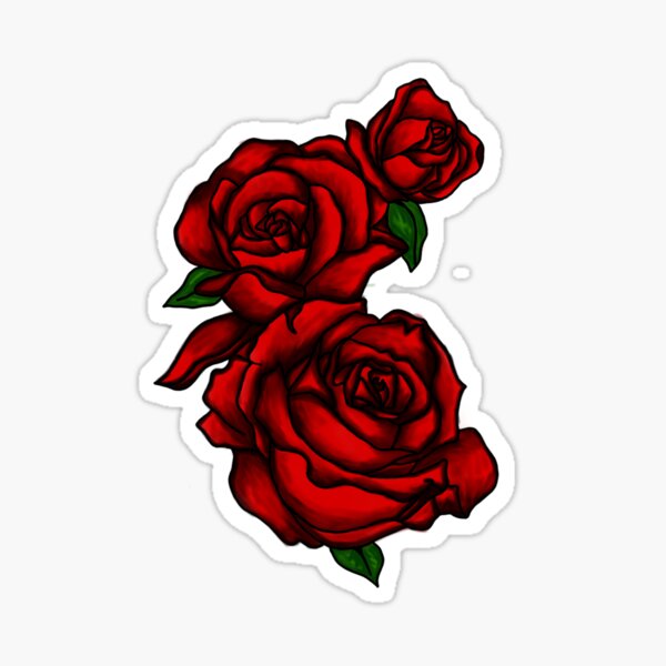 Dark Red Roses Sticker for Sale by paviash