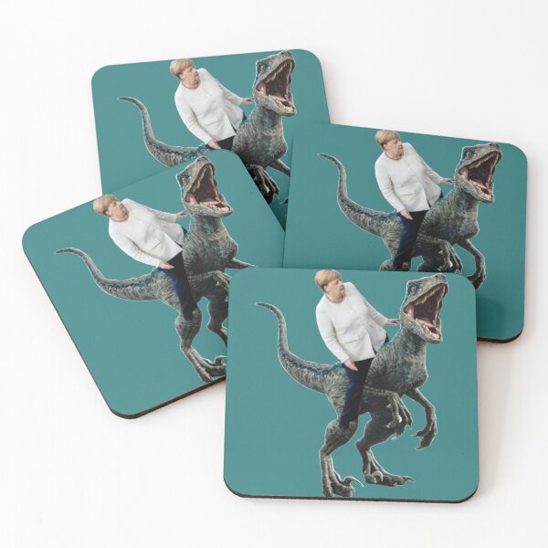 Item preview, Angela Merkel riding a velociraptor   designed and sold by SiduGalery.