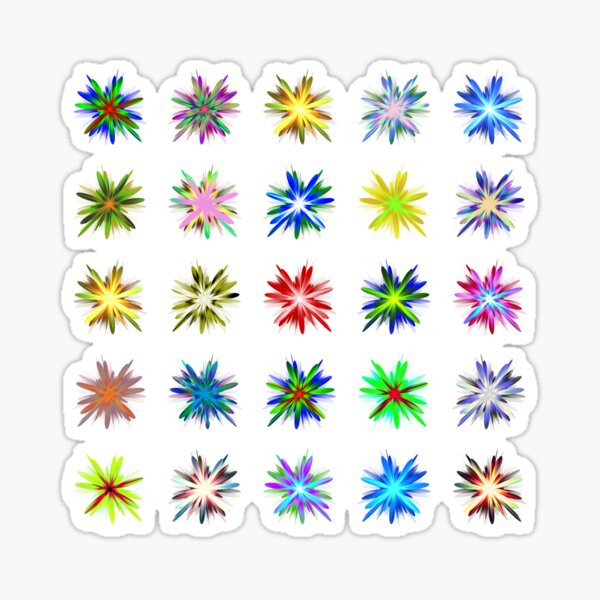 Flower blast structured chaos #fractal art Sticker