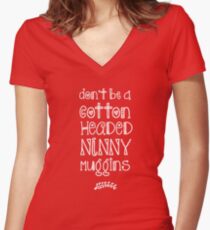 Cotton Headed Ninny Muggins Women's Fitted V-Neck T-Shirt