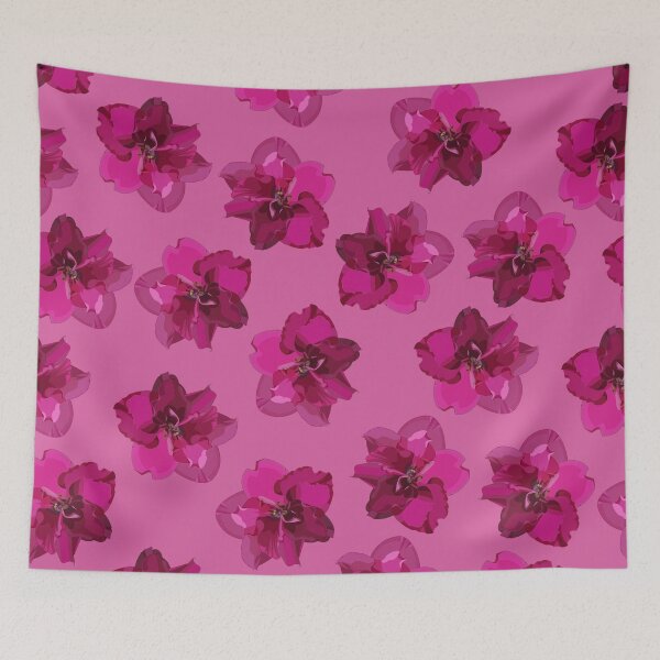 Item preview, Purple flowers pattern on pink background designed and sold by darshants.