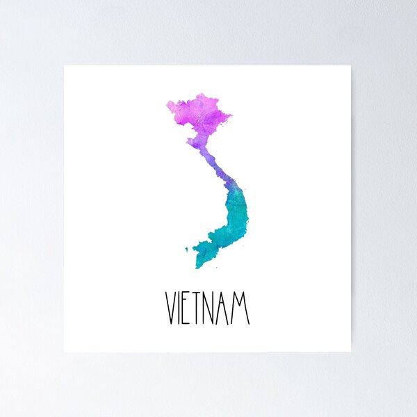 Item preview, Vietnam Watercolor Map - Vietnamese designed and sold by MountainD.