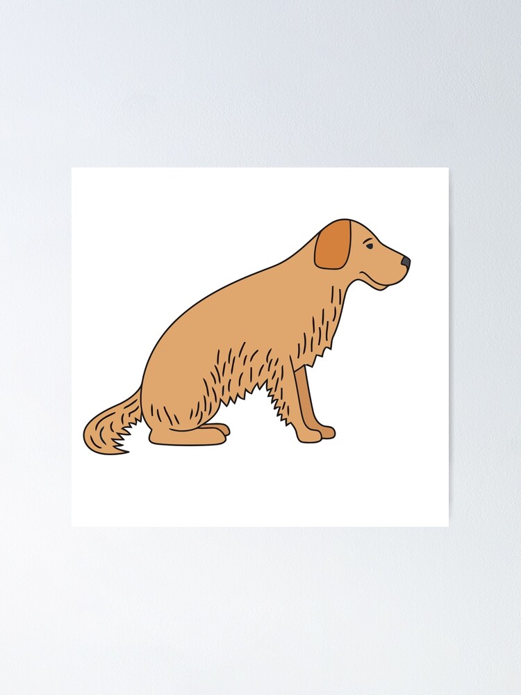 "Golden retriever puppy cartoon" Poster for Sale by damndiamond | Redbubble